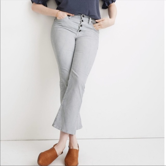 Madewell Pants - Madewell NWT Cali Demi Boot Gray Corduroy 28